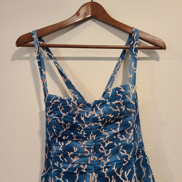 Anthro HD in Paris Acropora Blue Coral Fit & Flare Dress - Picture 3 of 7